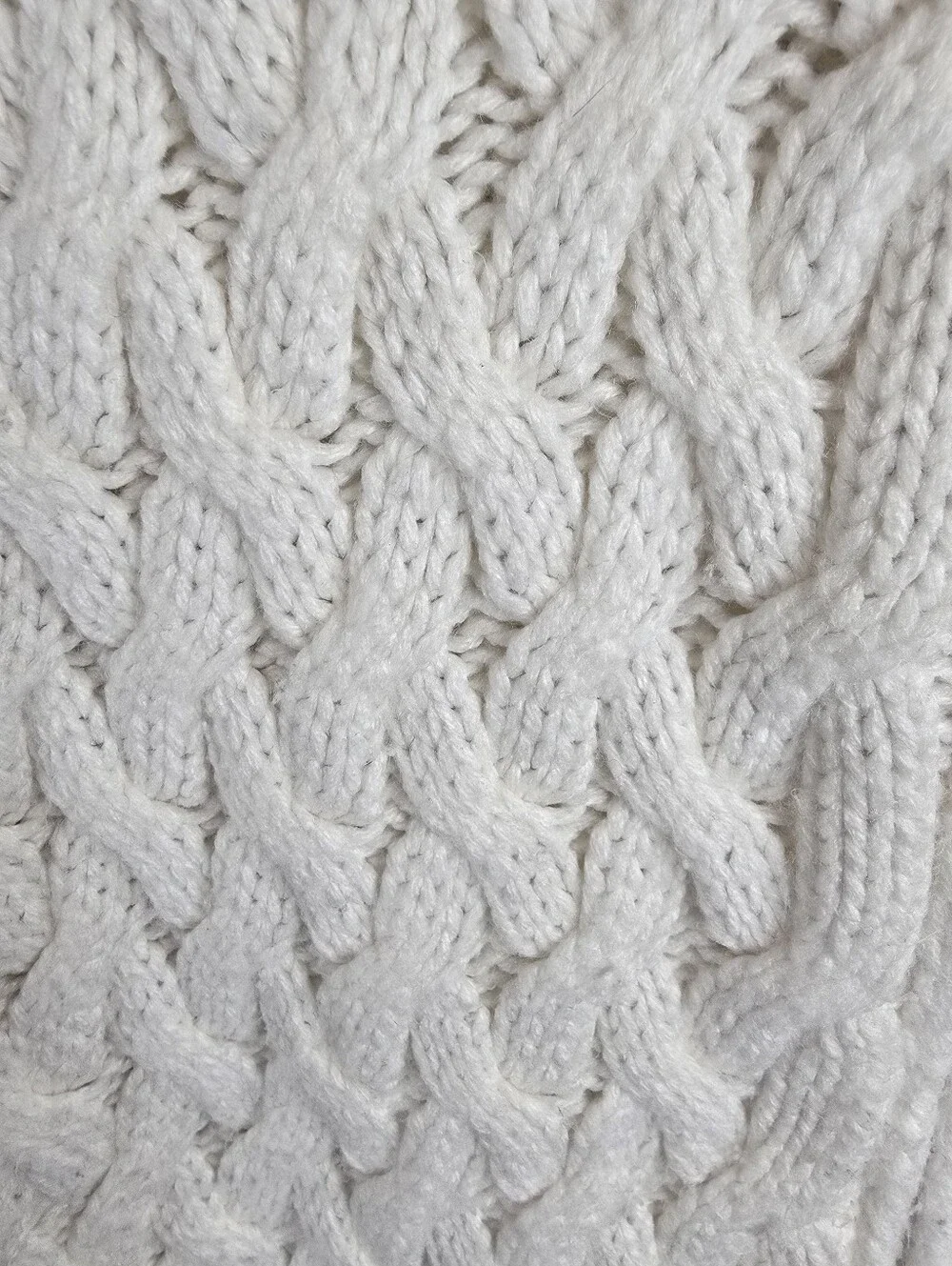 St.John's Bay Cable Knit Cream Full-Zip Sweater Jacket Sz XL